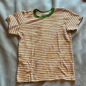 Big bud press honeycomb stripe shirt yellow brown small